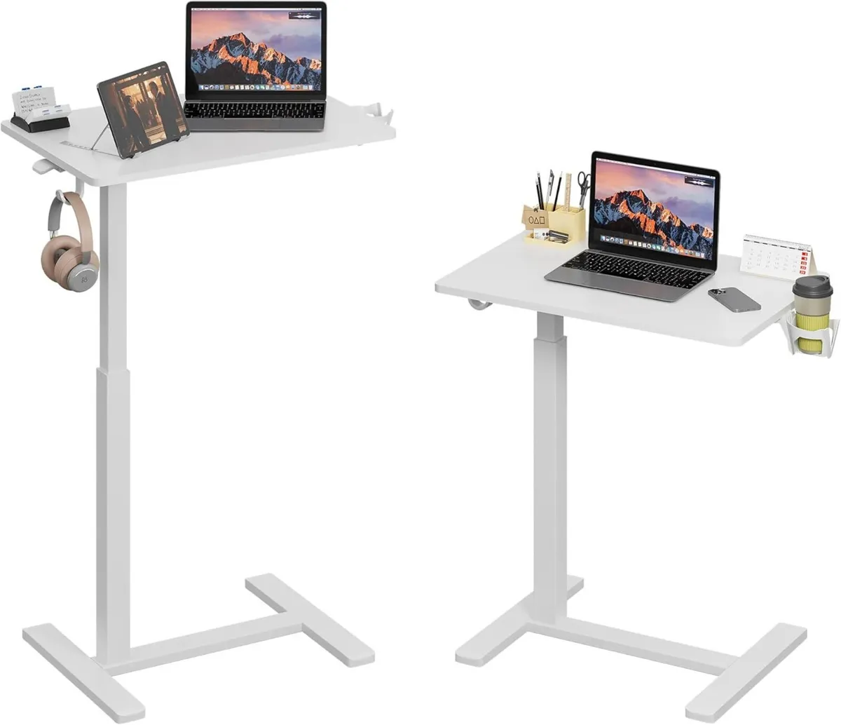 Mobile Standing Desk Pneumatic Adjustable Height - Image 1