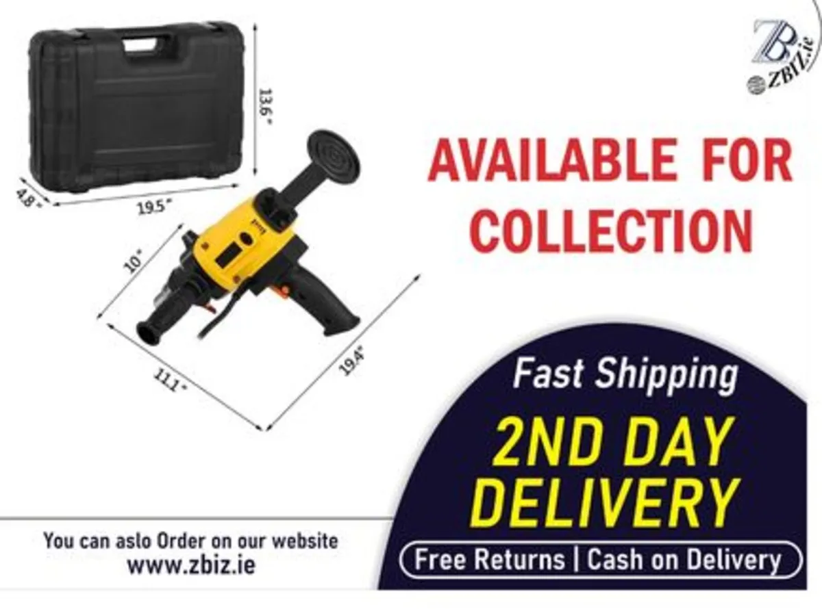 Core Drill 2280W 7 Inch Diamond Wet Dry 220V - Image 1