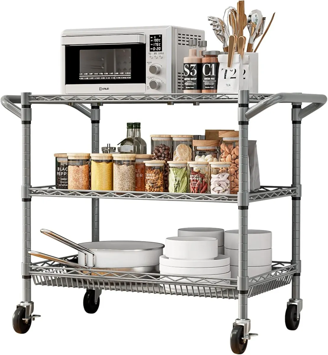 3-Shelf Heavy Duty Utility Cart 76.5 x 45.5 83cm - Image 1