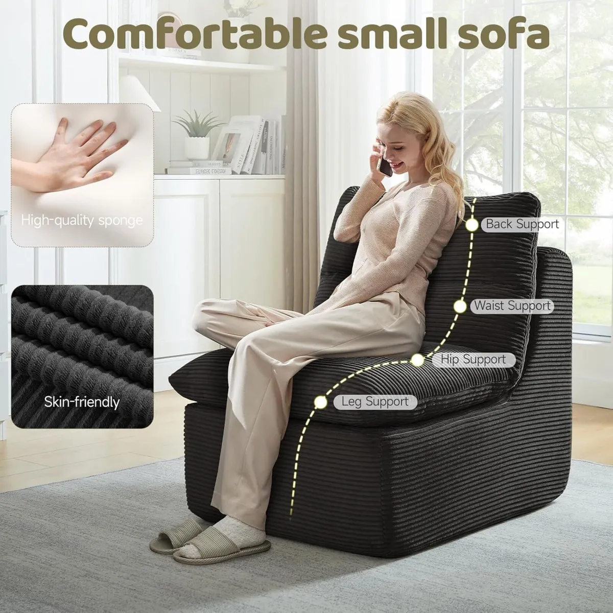 Boneless Chair Small Lounge Chairs for Adults - Image 3