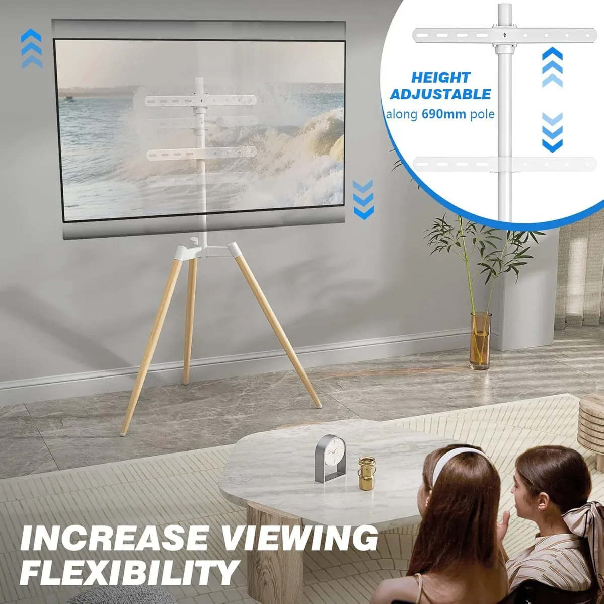 Tripod Easel TV Stand for 32-65 Inch LED LCD OLED - Image 3