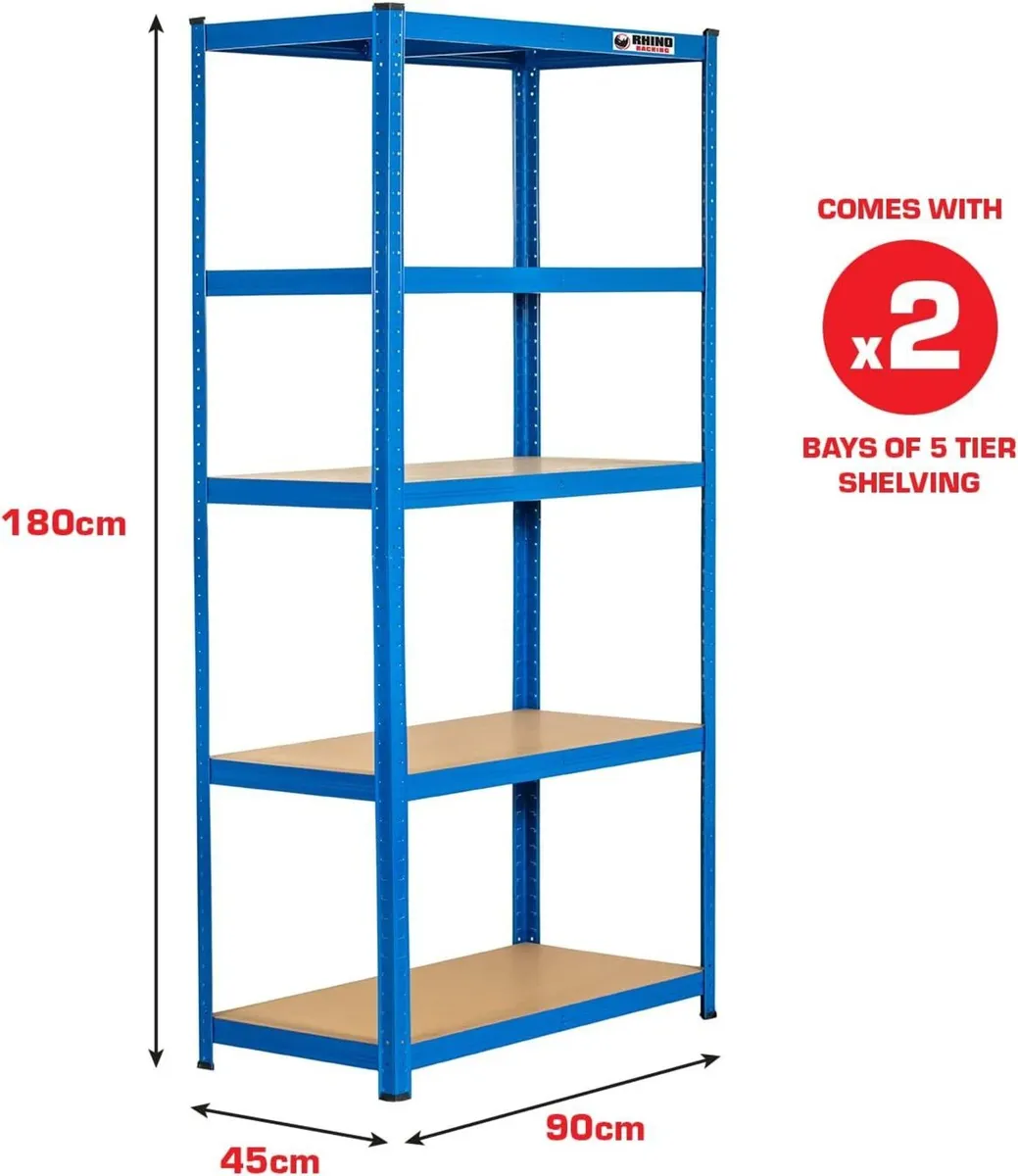 - 2 Bays 5 Tier Heavy-Duty Industrial Storage - Image 2