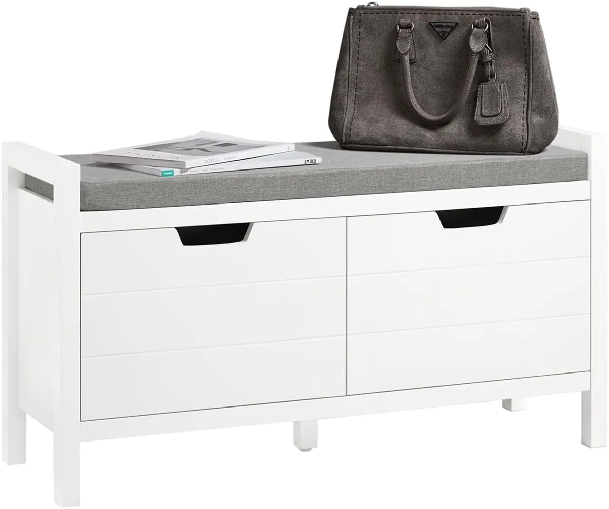 Shoe Storage Bench Rack with Seat Cushion Double - Image 1