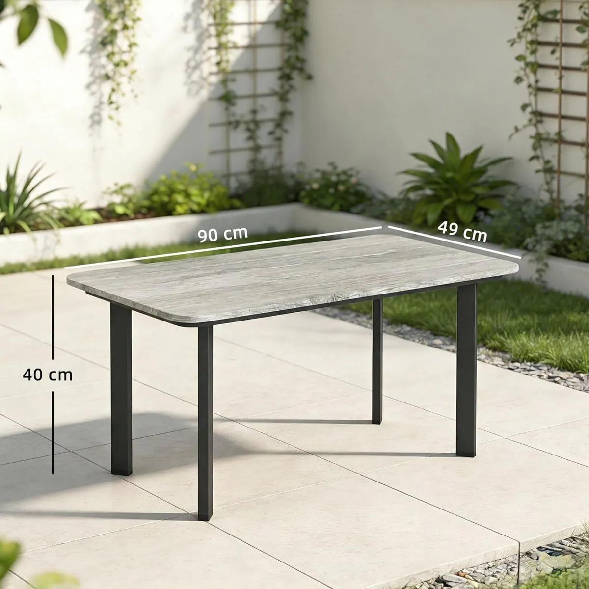 Outdoor Coffee Table Rectangle Garden with - Image 3