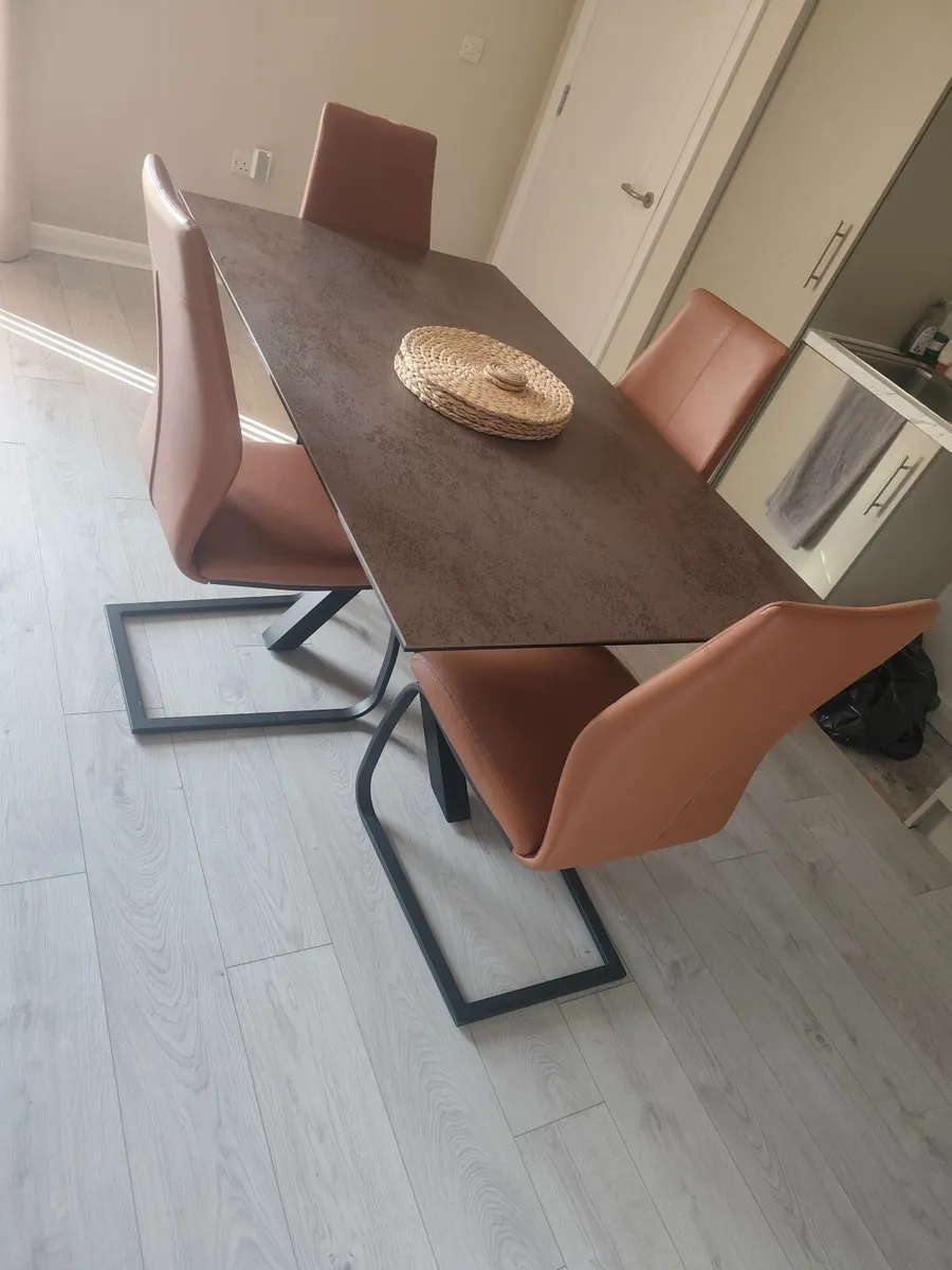 Table and four chairs  only 7 months old - Image 2