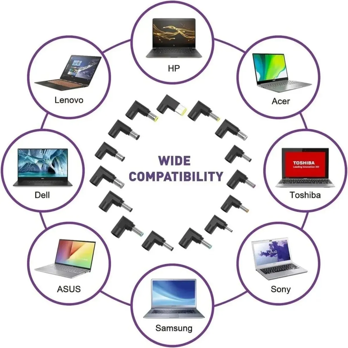 Universal 90W AC Adapter Charger Laptop Power - Image 1