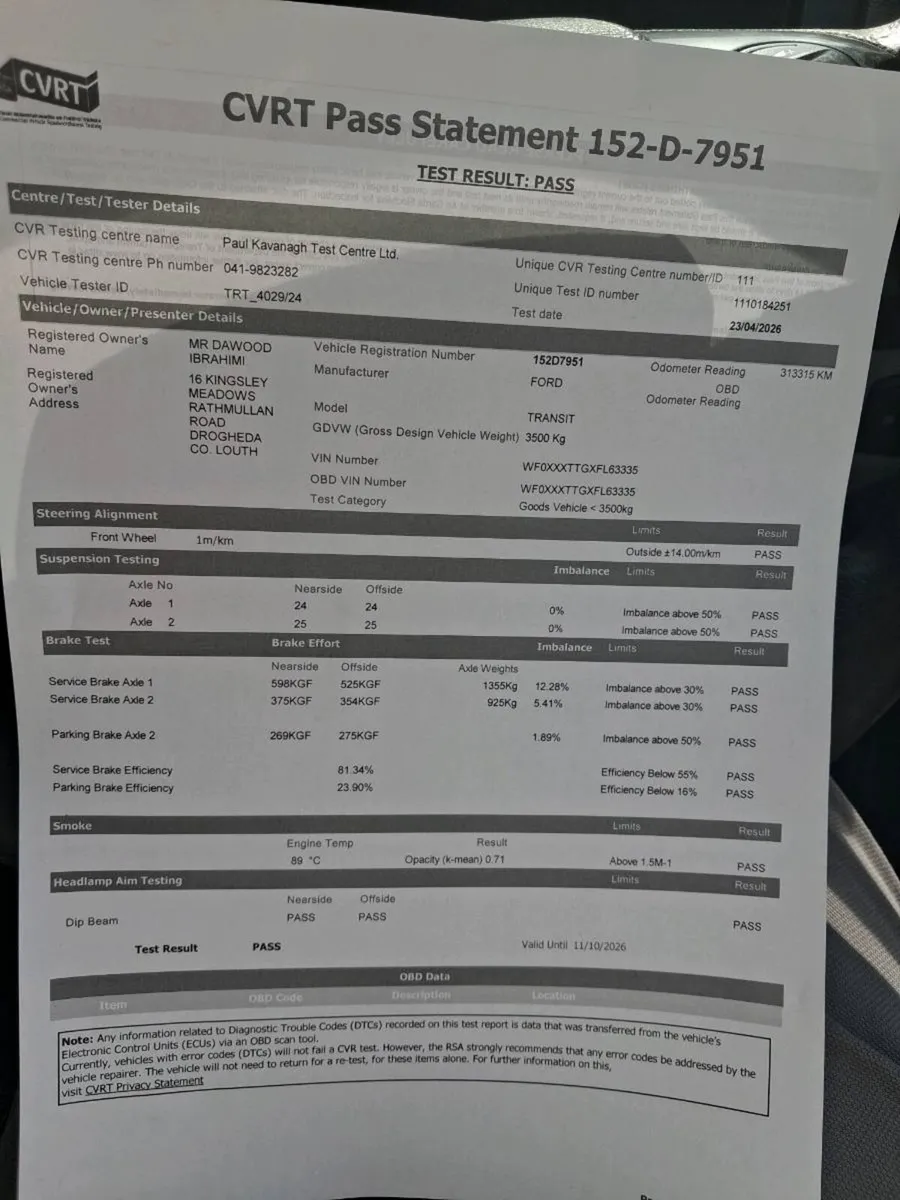 2015 Ford Transit NEW CVRT Passed Today - Image 2