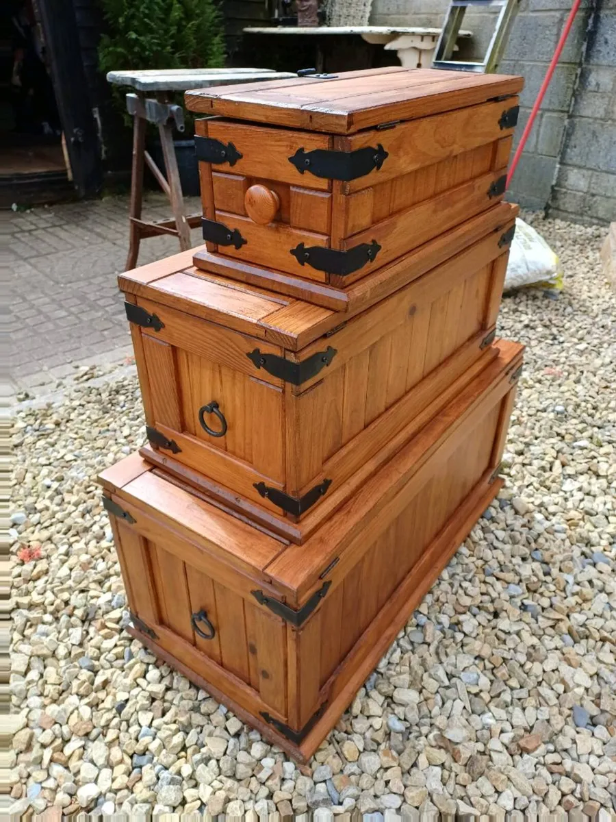 Vintage Wooden Storage Boxes - Image 2