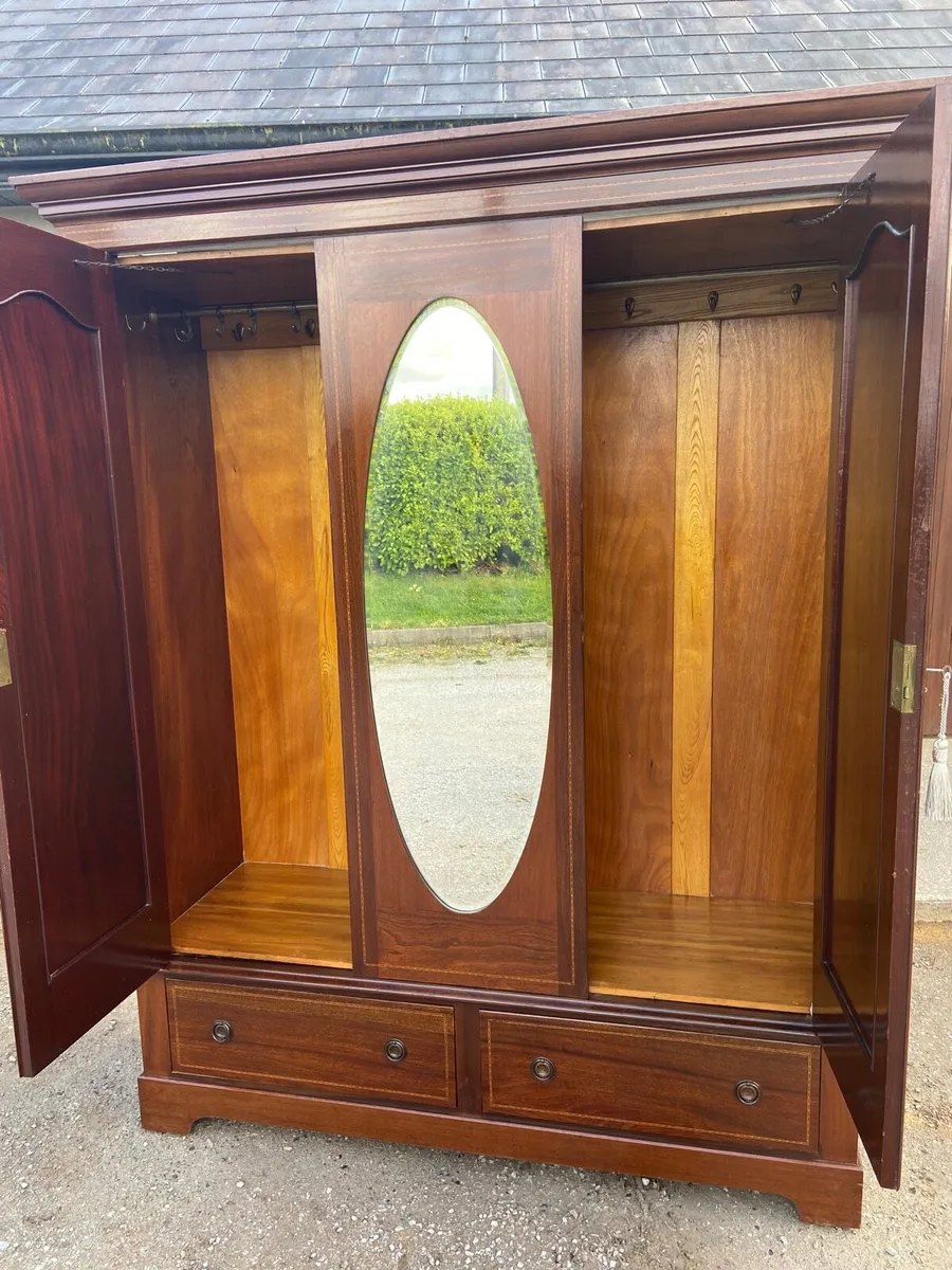 Edwardian three door wardrobe - Image 2