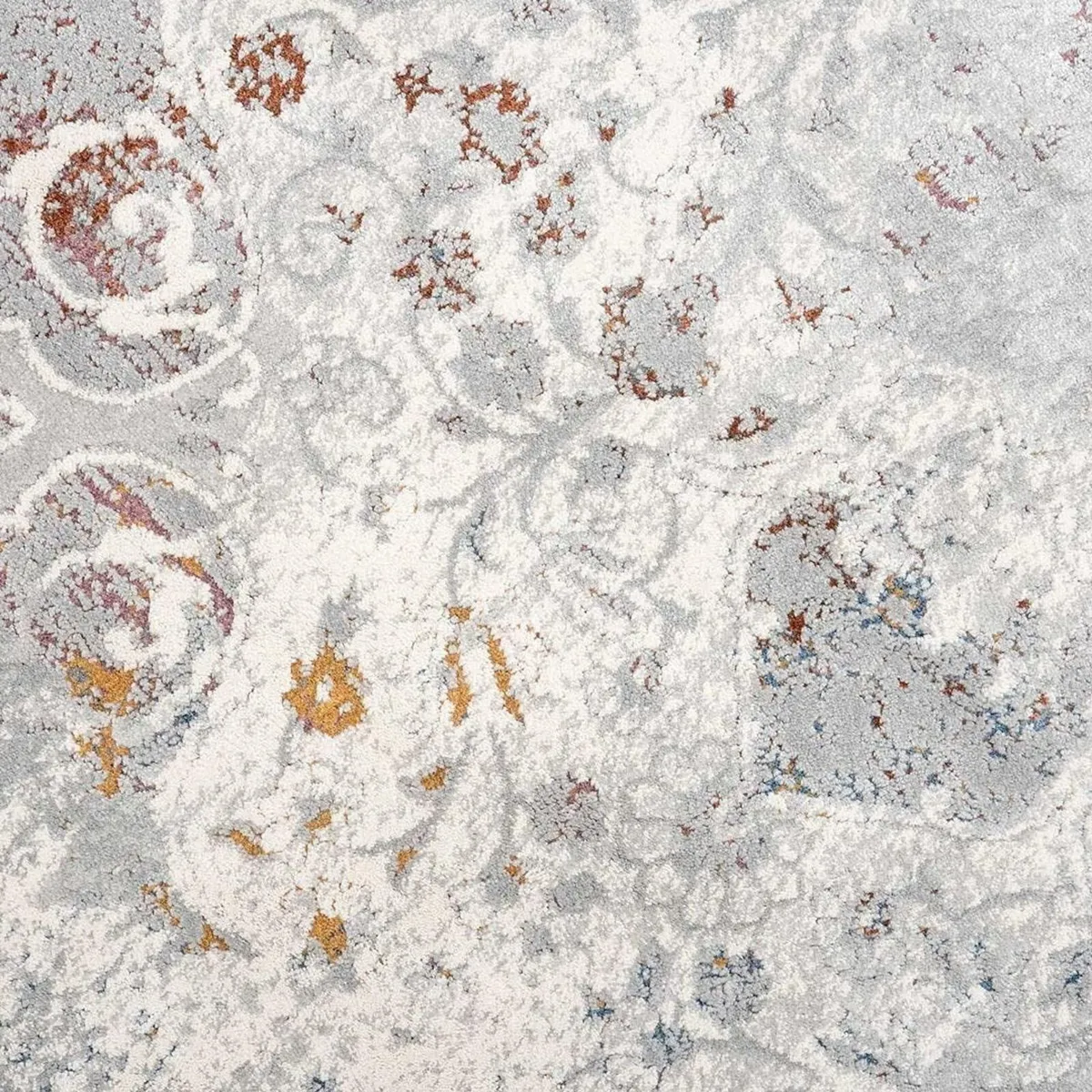 Designer Distressed Silver Grey Classic Floral - Image 3