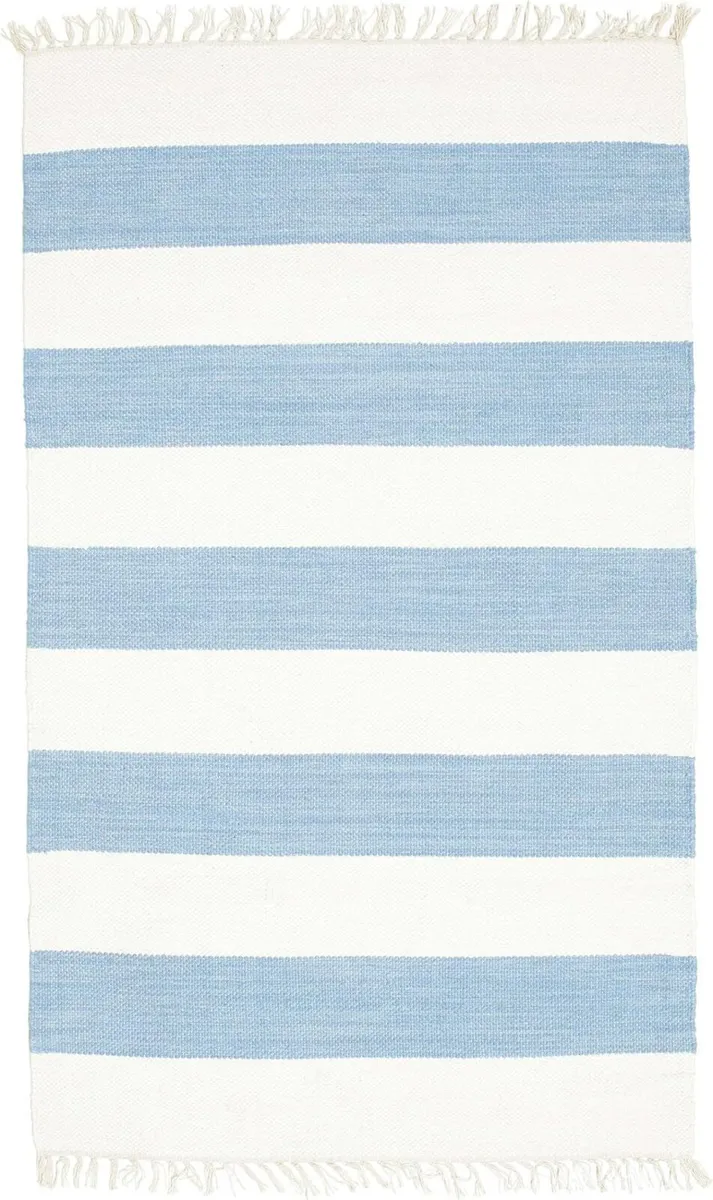 Cotton stripe Rug Kilim Modern 3′3″ x 5′3″ ft - Image 1