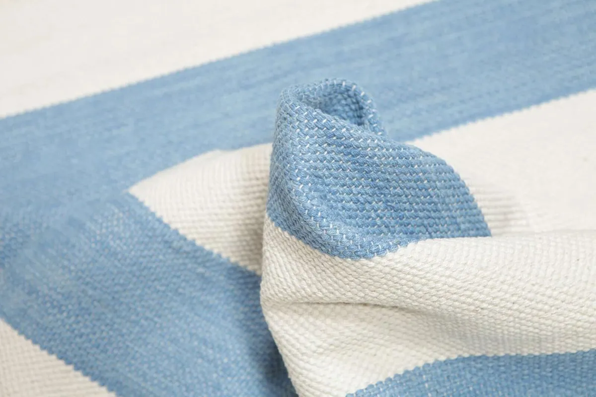 Cotton stripe Rug Kilim Modern 3′3″ x 5′3″ ft - Image 3