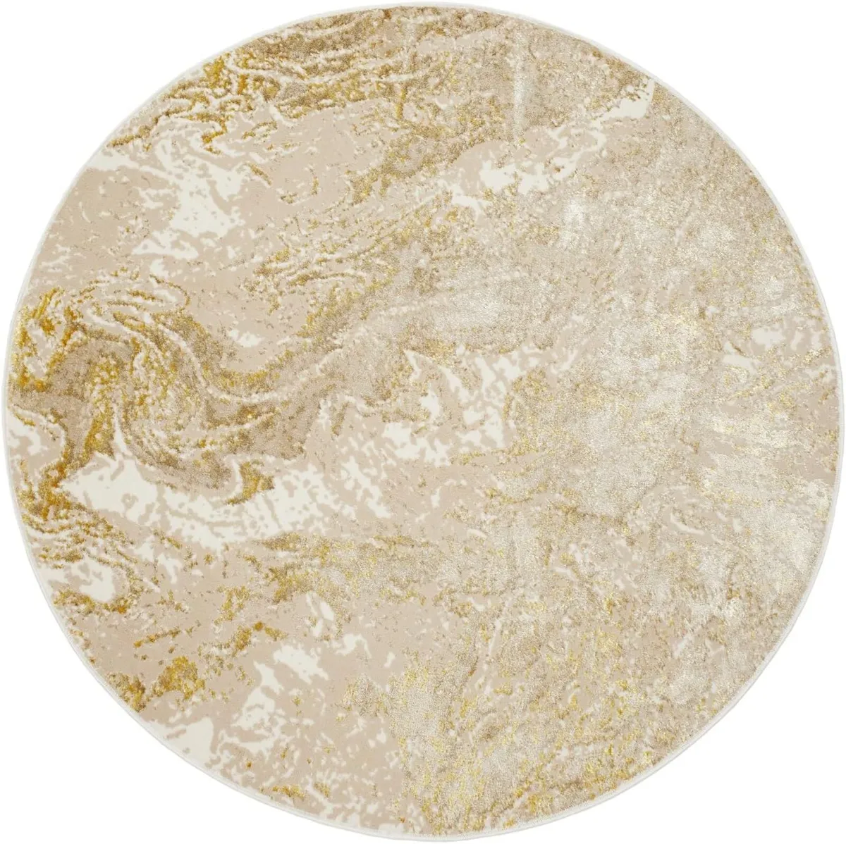 Crystal Round Area Rug Short Pile Modern Abstract - Image 2