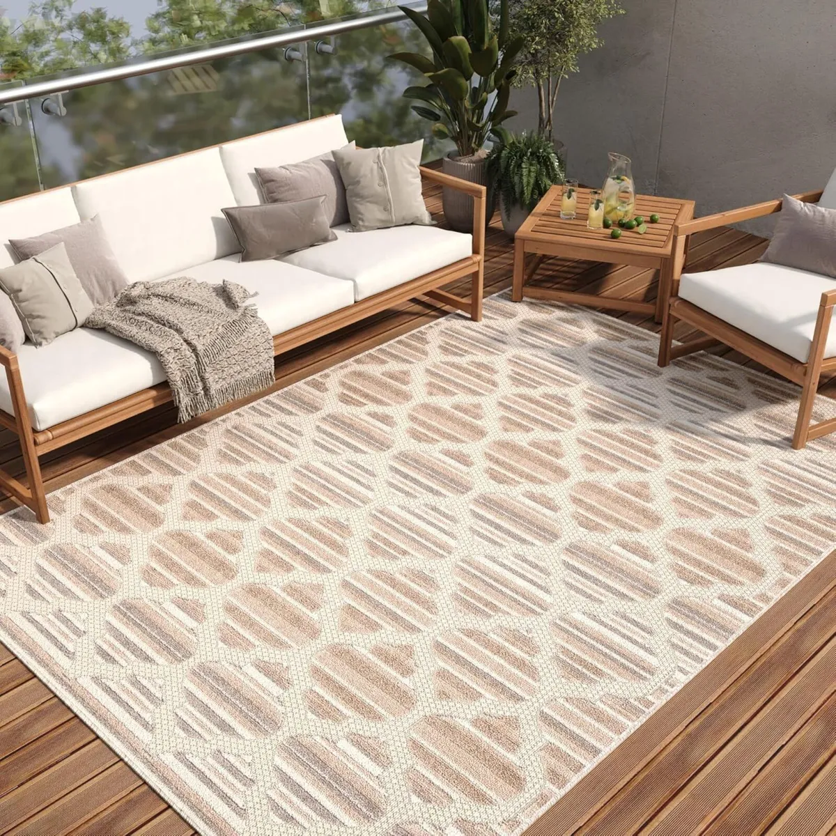Patio Outdoor Indoor Area Rug Sisal Modern - Image 1