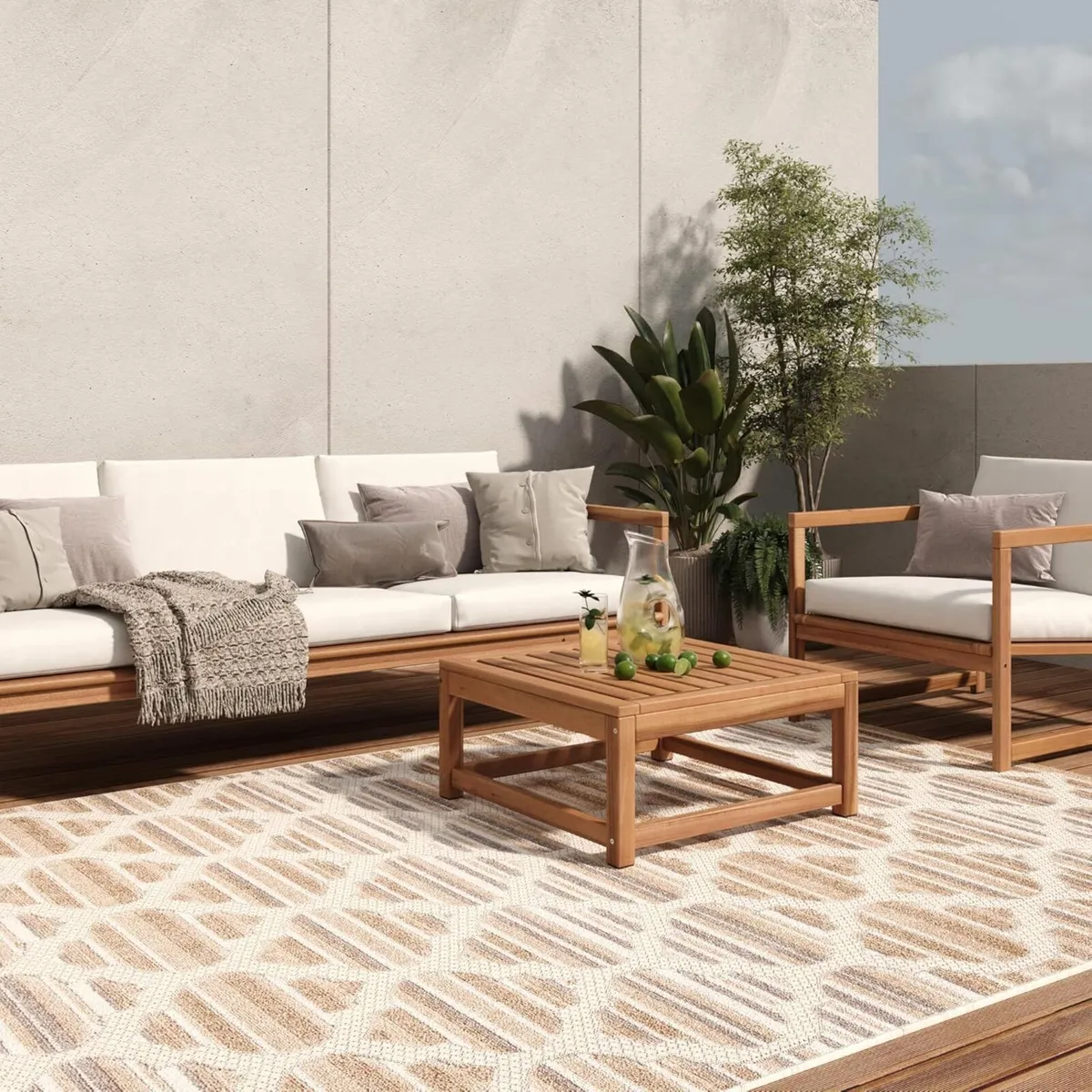 Patio Outdoor Indoor Area Rug Sisal Modern - Image 3