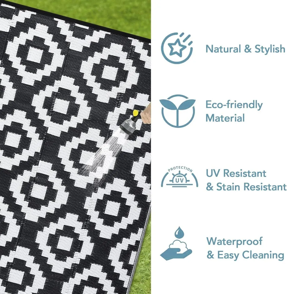 9x18 Outdoor Rug Waterproof Reversible Lightweight - Image 4