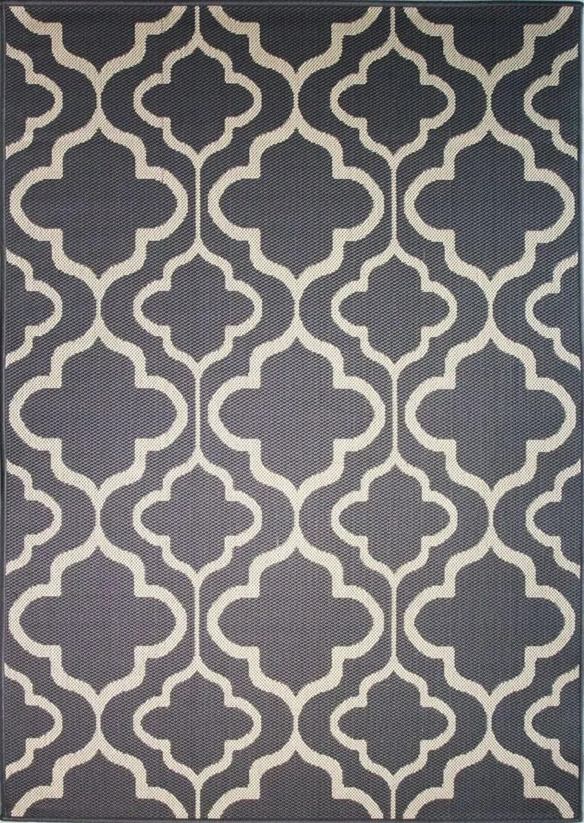 Habitat Grey Cream Trellis Washable Durable - Image 1