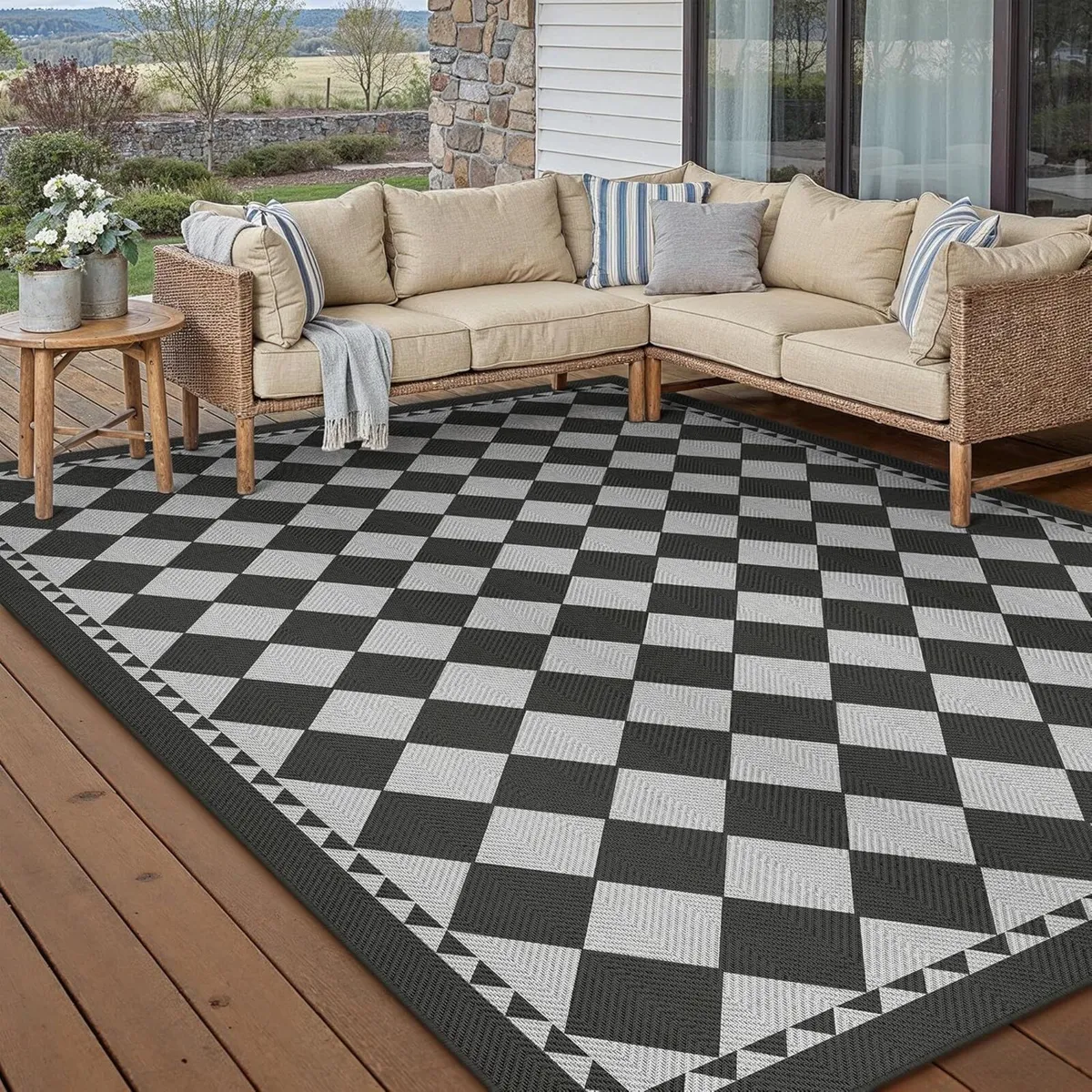 Outdoor Rug 200x300cm Rugs Living Room Garden - Image 3