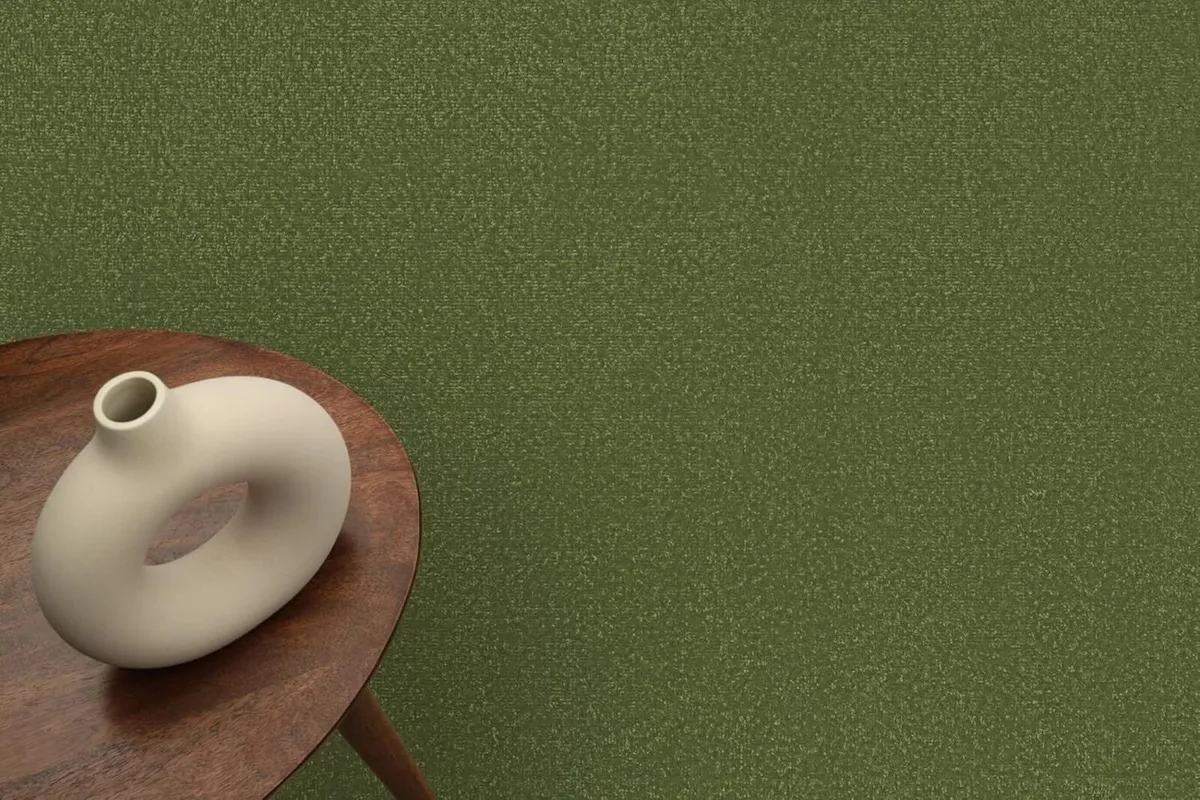 Mono Area Rug Indoor Short Pile Plain Green - Image 3