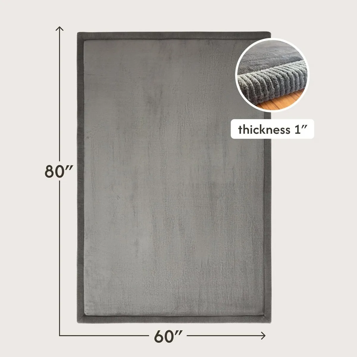 Premium Baby Play Mat 200x150x2.5cm Dark Grey - - Image 2