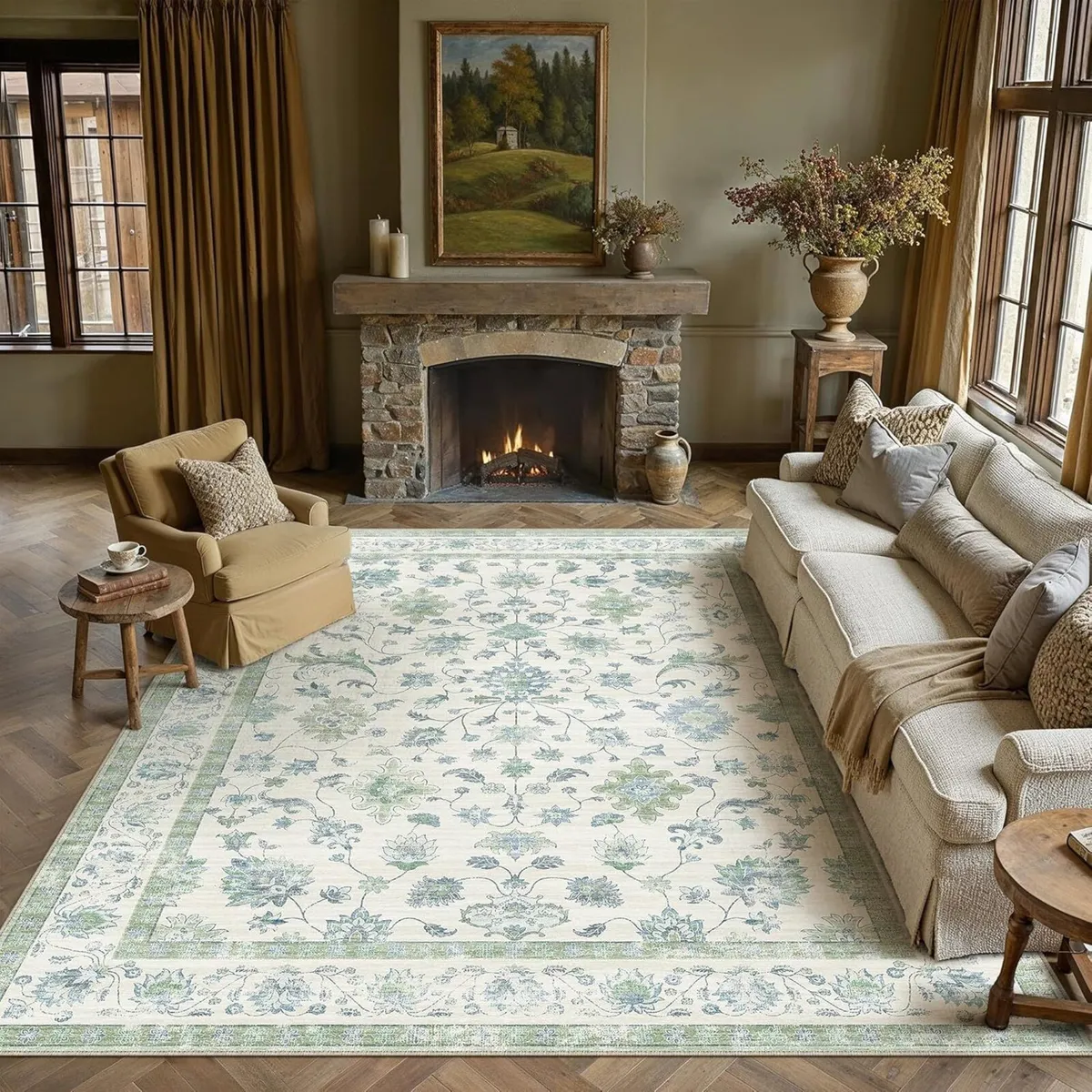 Rugs Living Room 200x300 cm Vintage Washable Non - Image 1