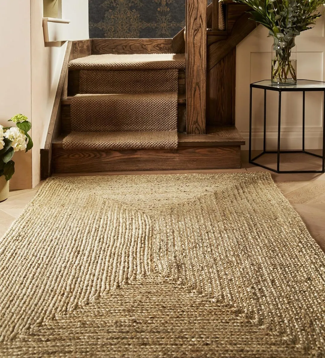 Jute Hand Made Braid Stitched Rug for Homes - Image 1