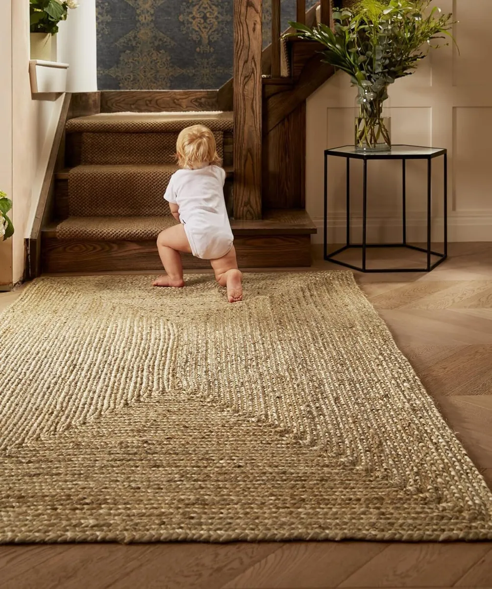 Jute Hand Made Braid Stitched Rug for Homes - Image 2