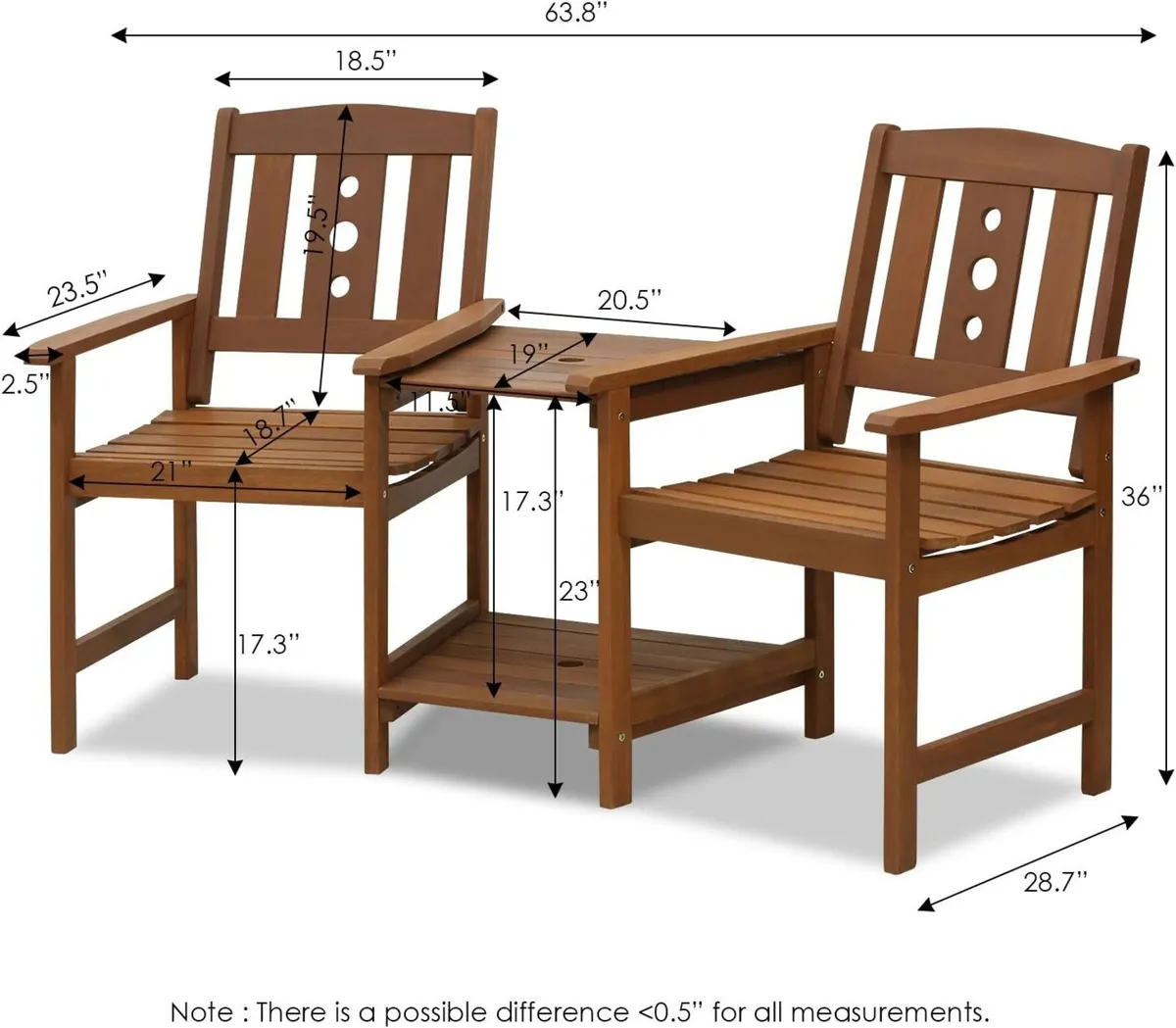 TIOMAN Outdoor Dining Set Jack Jill Bistro for - Image 4