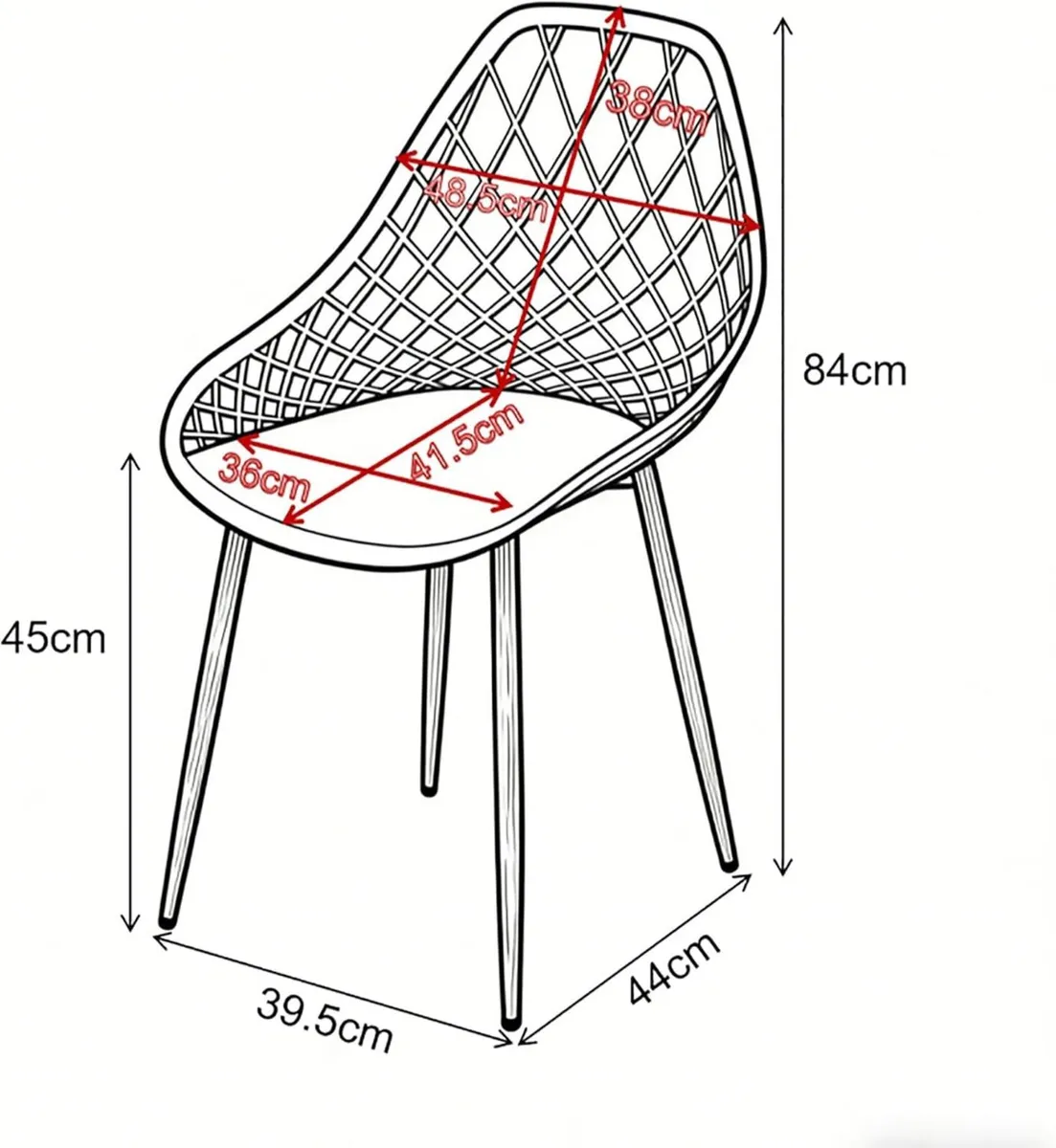 Patio Bistro Chairs Set of 4 Garden Furniture - Image 3
