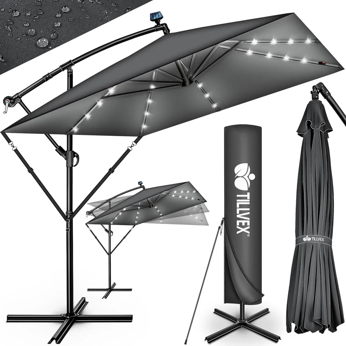 ® Aluminium parasol rectangular diameter 330 cm - Image 1