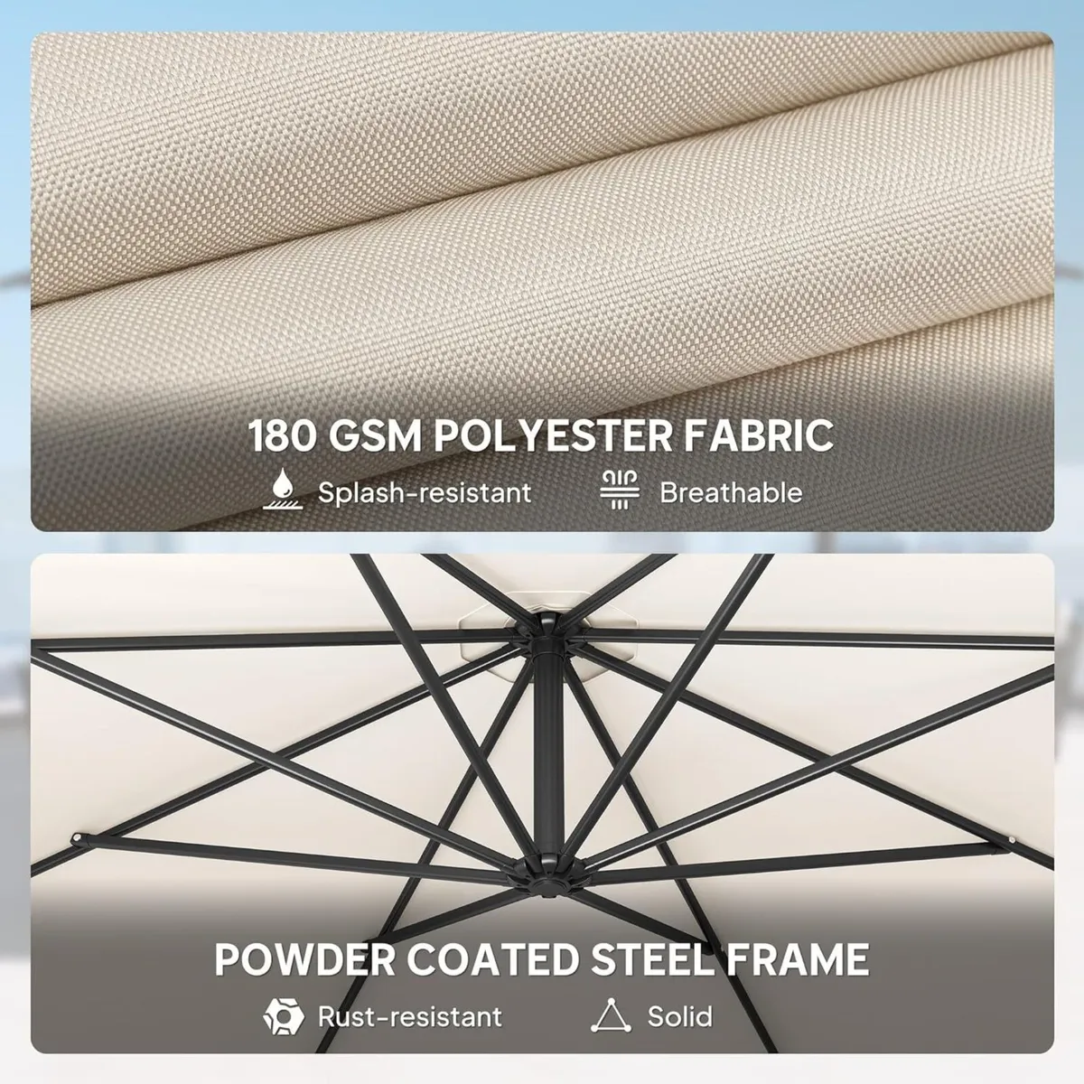 3(m) Garden Banana Parasol Hanging Cantilever - Image 4