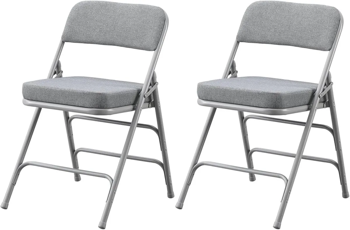 Padded Folding Chair 2 Pack Foldable with Fabic - Image 1