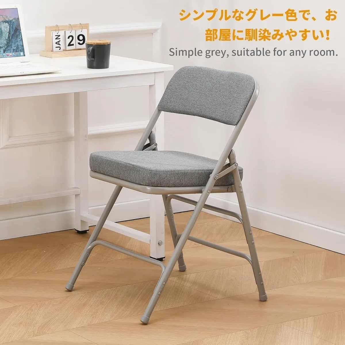 Padded Folding Chair 2 Pack Foldable with Fabic - Image 4