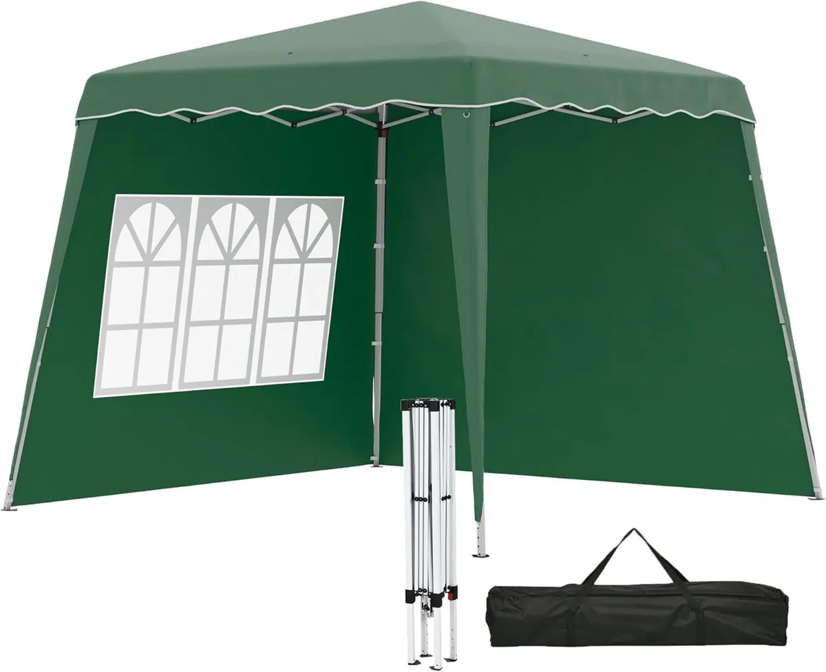 2.4 x 2.4m Pop Up Gazebo Canopy Tent with 2 - Image 1