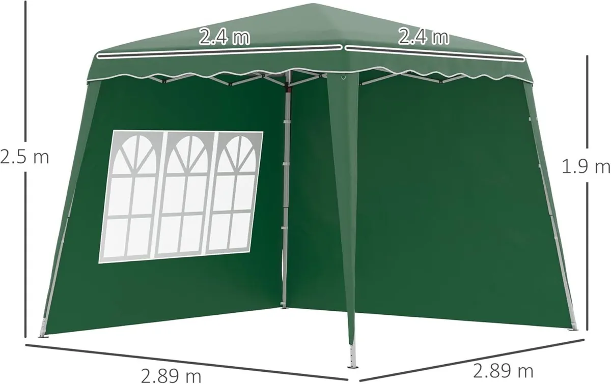 2.4 x 2.4m Pop Up Gazebo Canopy Tent with 2 - Image 3