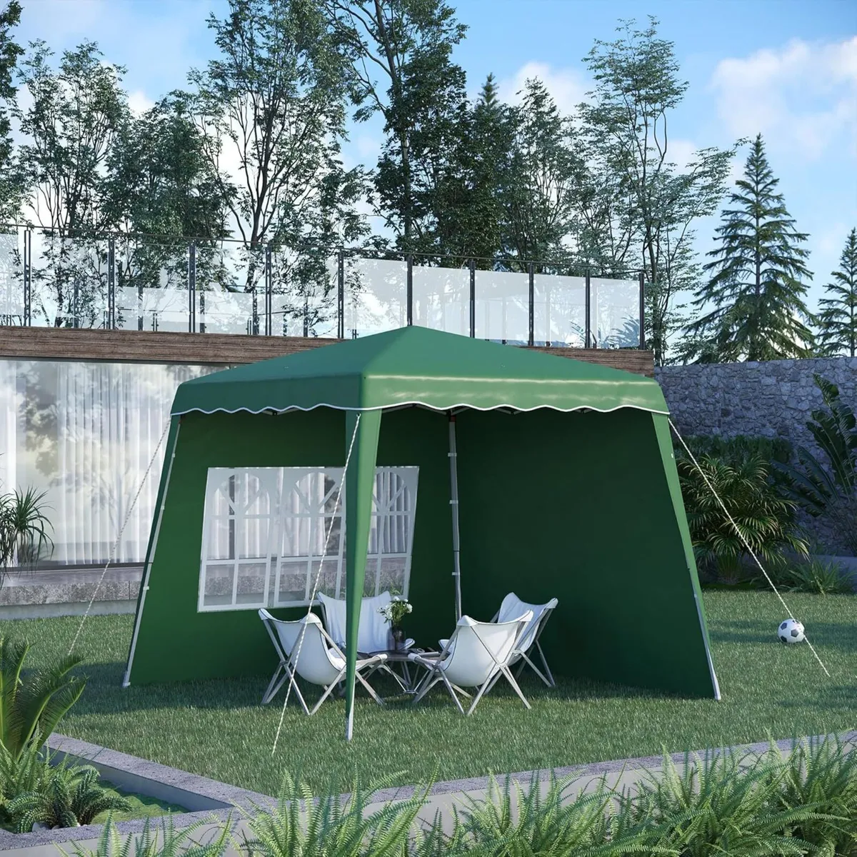 2.4 x 2.4m Pop Up Gazebo Canopy Tent with 2 - Image 2