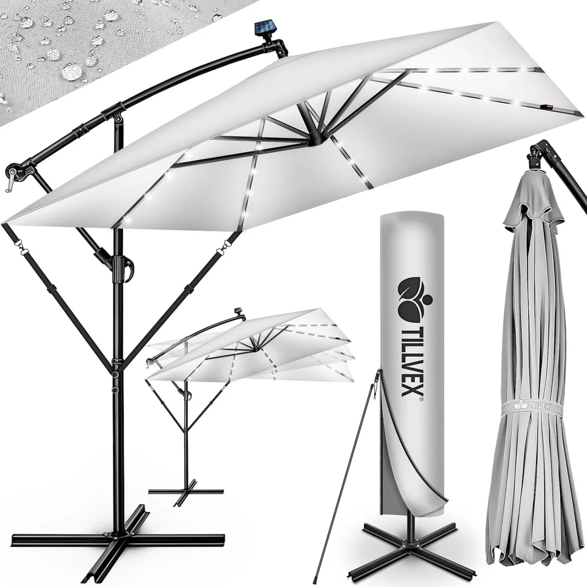 ® Rectangular aluminium parasol diameter 330 cm + - Image 1