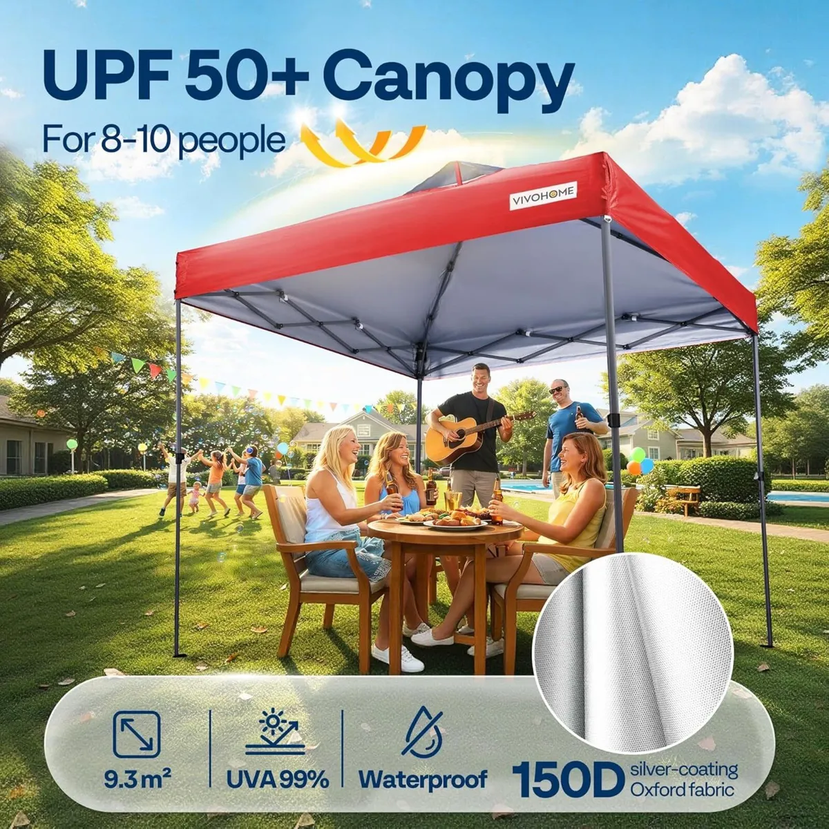 Canopy 3x3m Tent Outdoor Shelter Portable with - Image 4