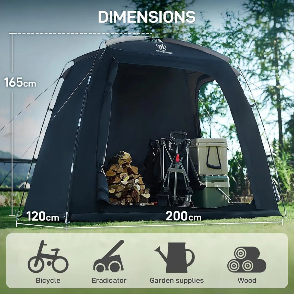 Bike Storage Outdoor 200 x 120 165cm Cover for - Image 3
