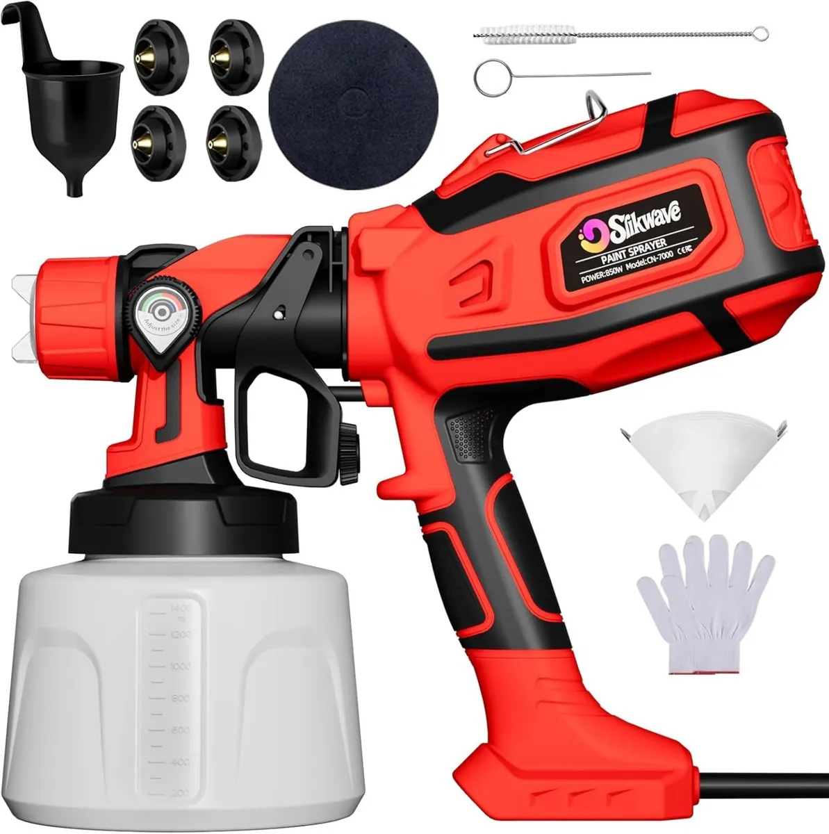 Paint Sprayer 850W HVLP Spray Gun with 1400ml - Image 1