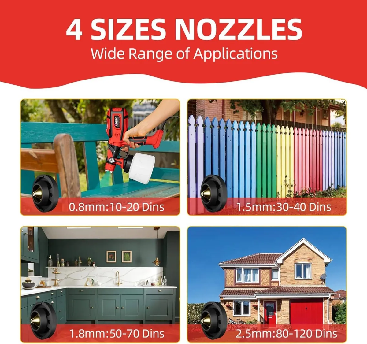 Paint Sprayer 850W HVLP Spray Gun with 1400ml - Image 3