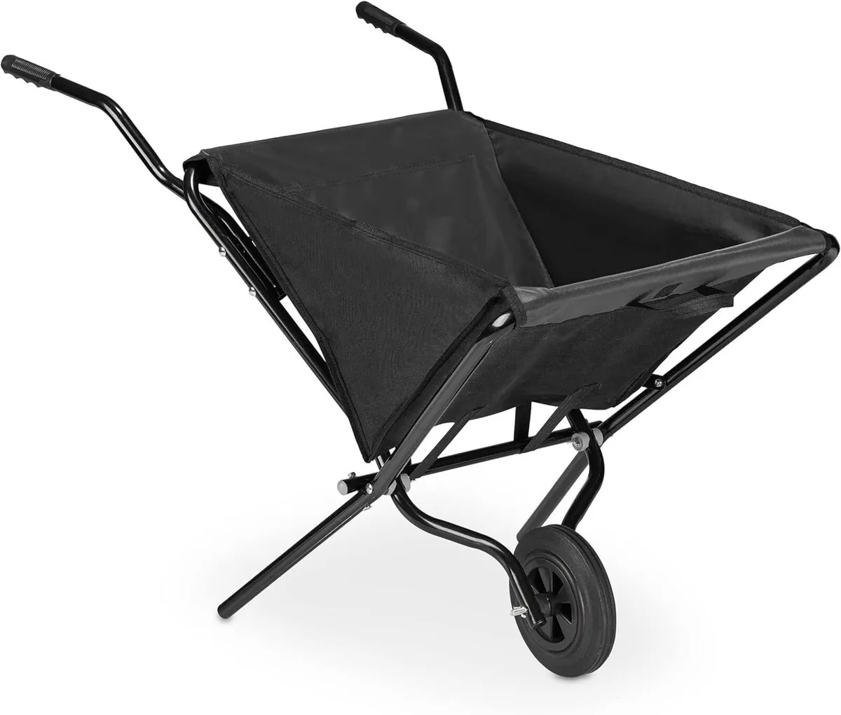 Folding Wheelbarrow with Solid Rubber Tyres Steel - Image 1