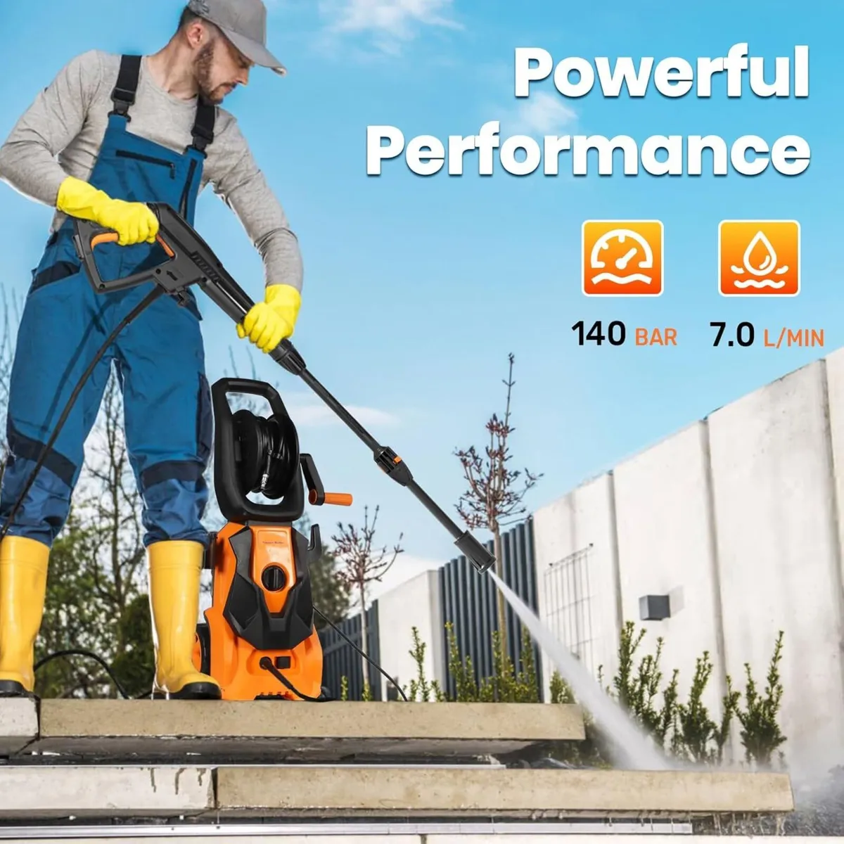 Pressure Washers 1800W 140Bar Jet with Hose Reel - Image 3