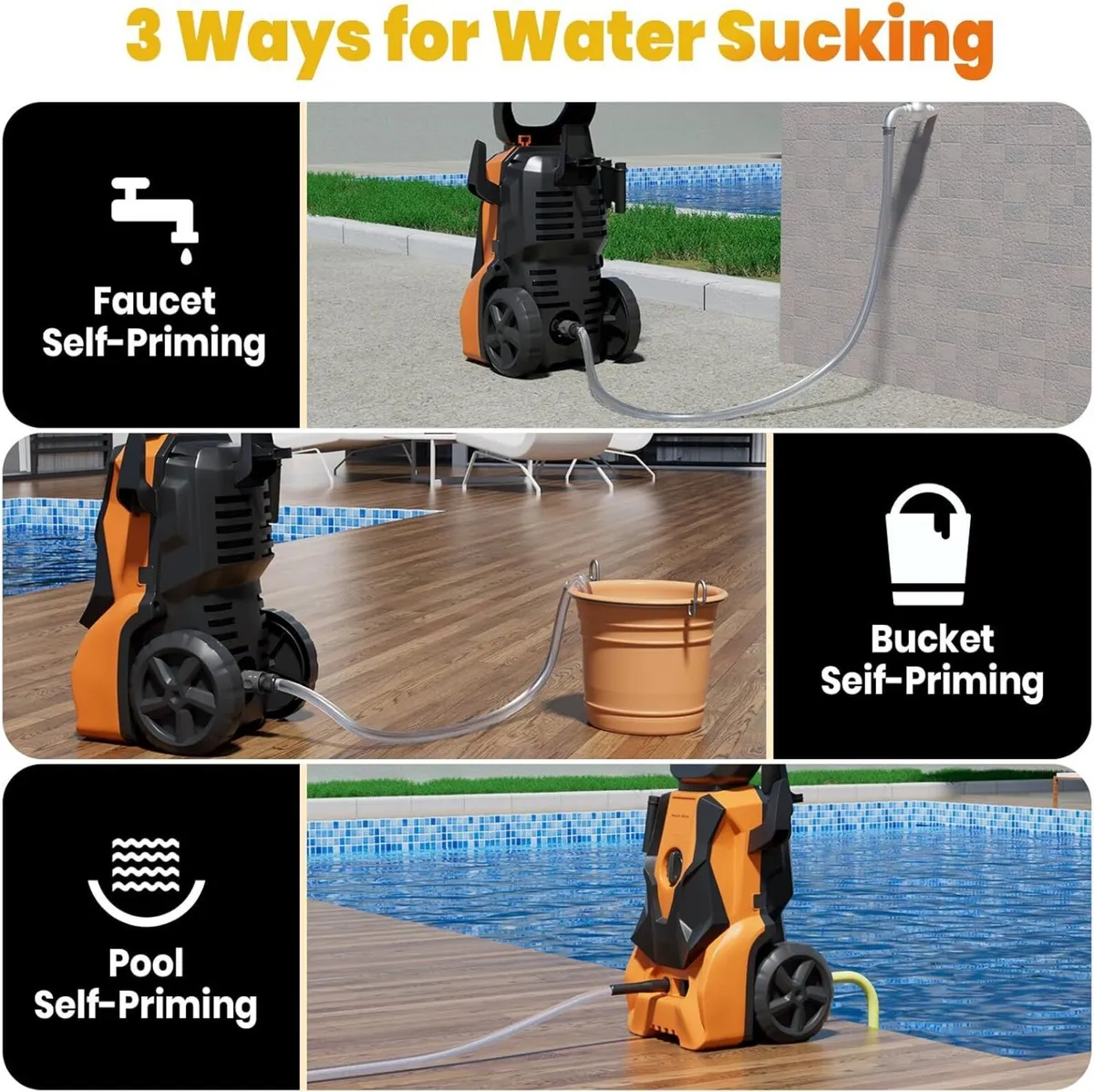 Pressure Washers 1800W 140Bar Jet with Hose Reel - Image 4