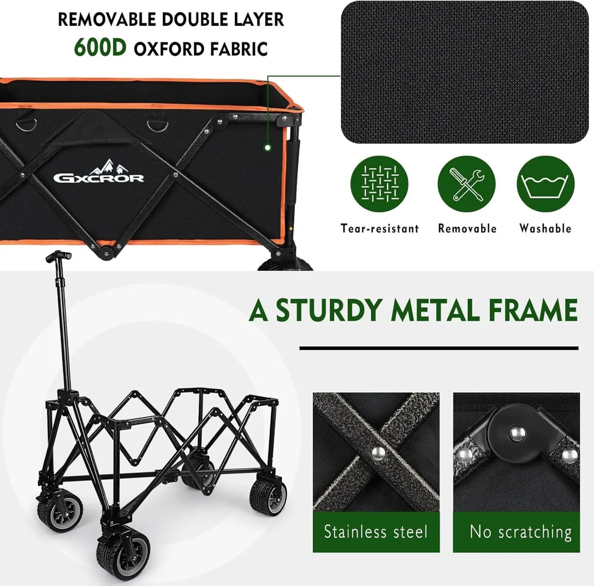 Folding Festival Trolley Collapsible Camping - Image 3