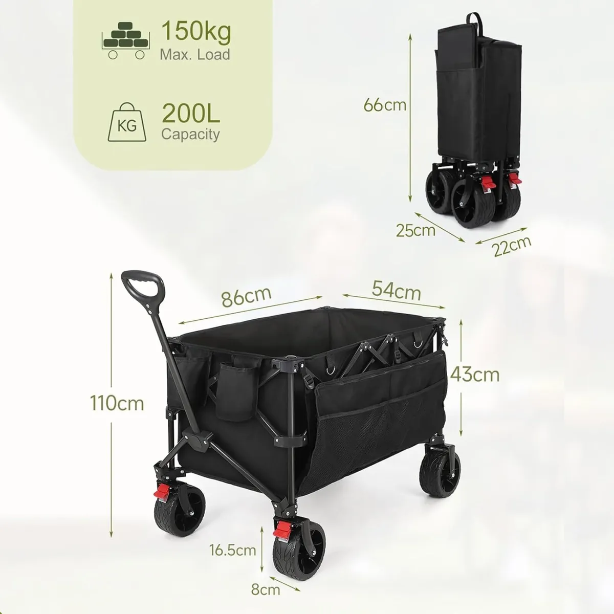 Festival Trolley 200L Folding Cart 150kg Heavy - Image 2