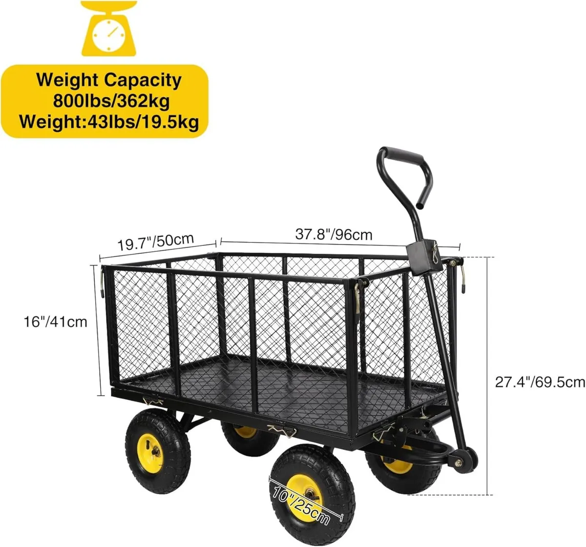Oversized Garden Carts Wagon 800 Lbs Capacity - Image 3