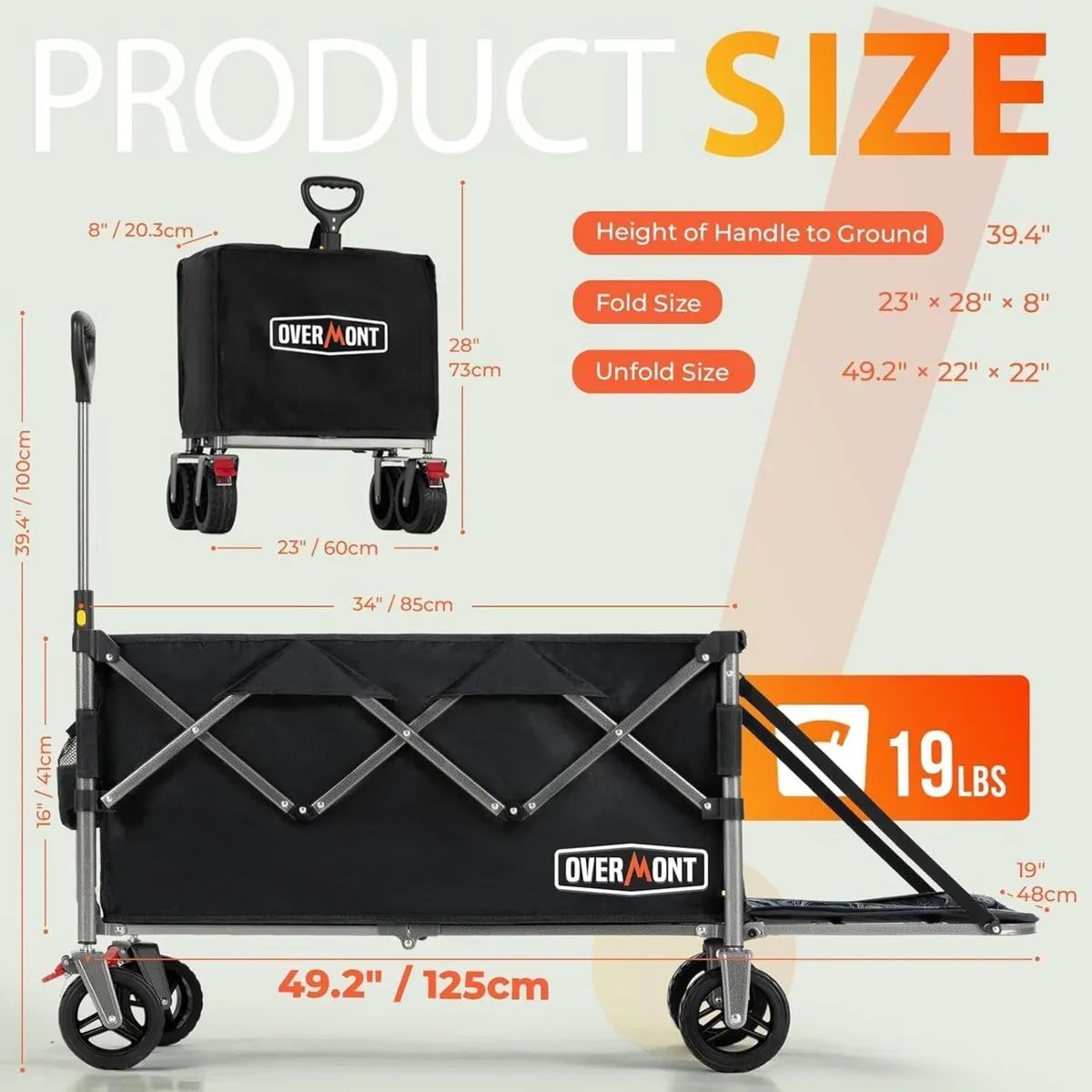 300L Folding Festival Trolley Cart - All-terrain - Image 2