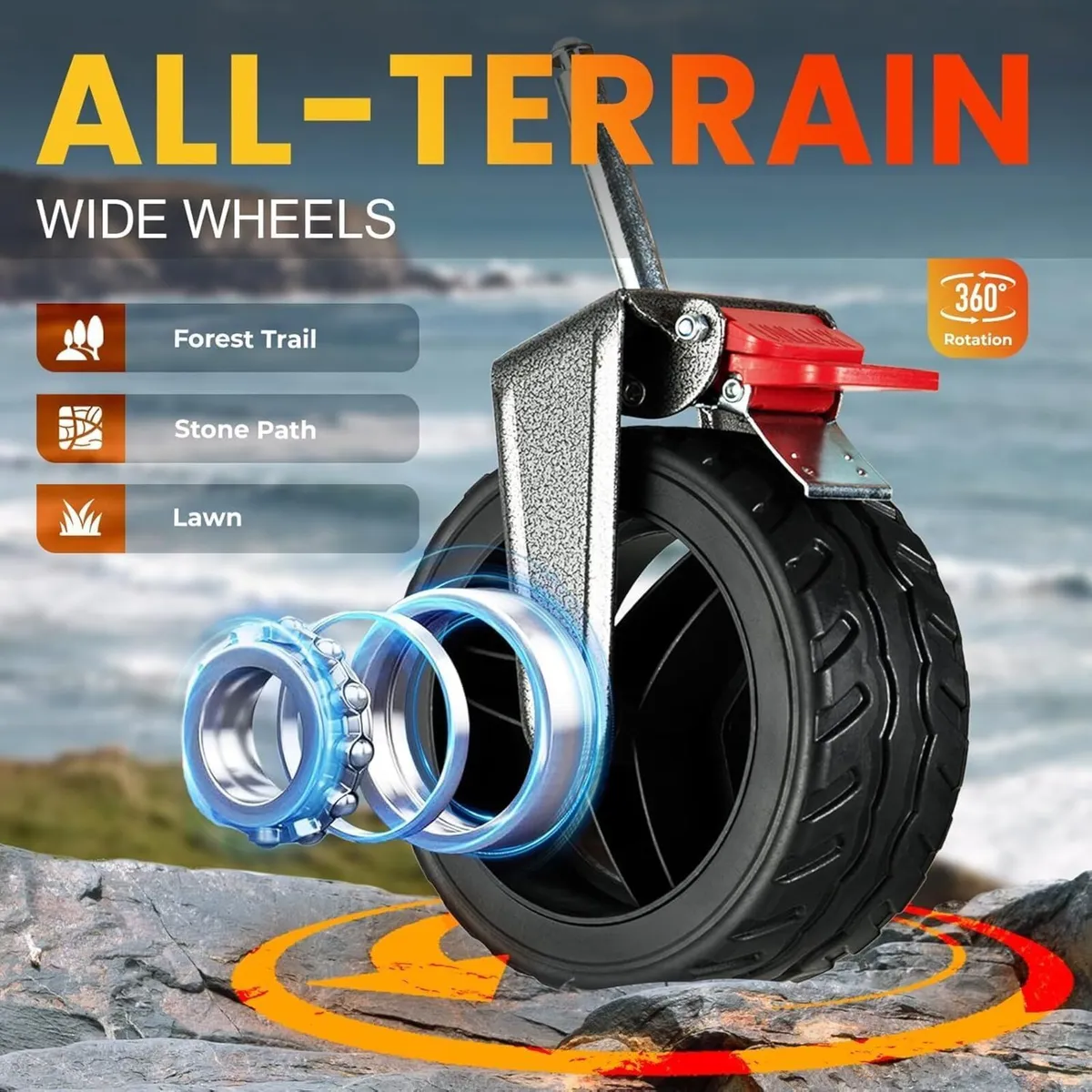 300L Folding Festival Trolley Cart - All-terrain - Image 4