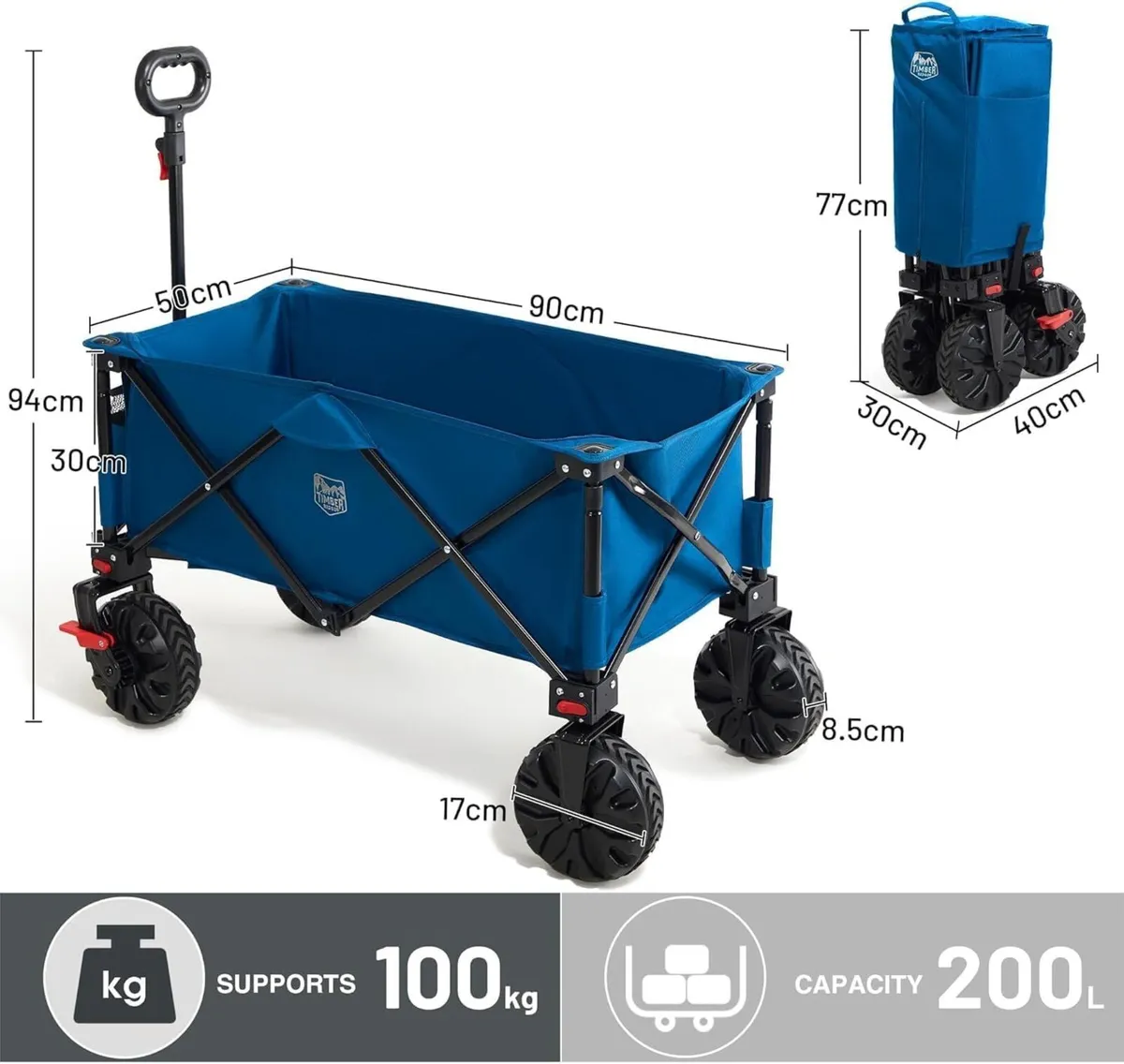 Festival Trolley on Wheels with Brakes 200L - Image 3